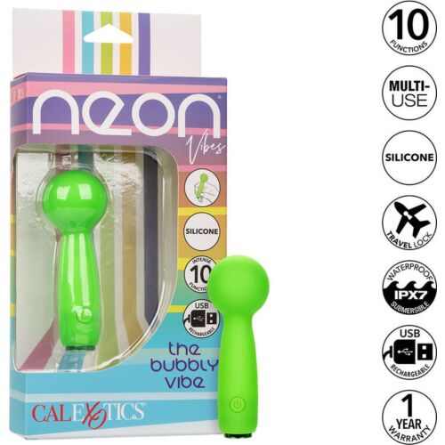 Masajeador CALEXOTICS Neon Vibes Bubbly Vibe com 10 vibrações