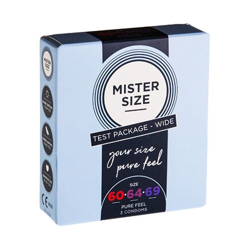 Preservativos Mister Size 60, 64 e 69 - Pack de 3