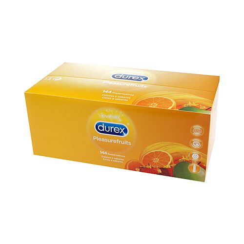 Preservativos Durex Pleasure Fruits 144 Unidades com Sabores Frutais