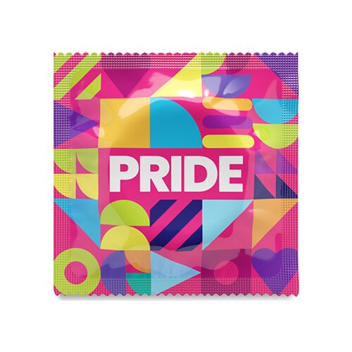 Preservativos Pasante Gay Pride 144 Pack com forma cónica