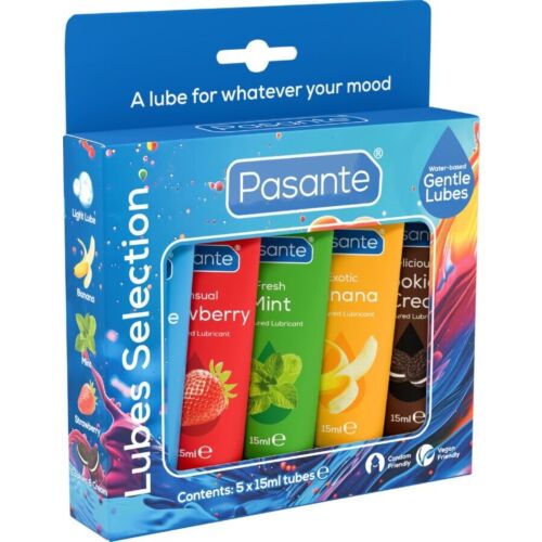 Pack 5 mini lubrificantes PASANTE 15 ml sabores
