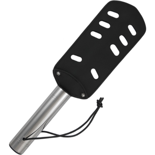 Pala BDSM Metal Hard - Couro e Metal com Furos