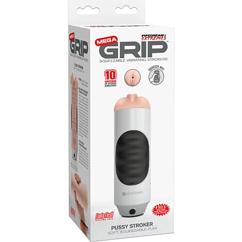 Masturbador Vibrador Extreme Toyz Mega Grip com Sensação Realista