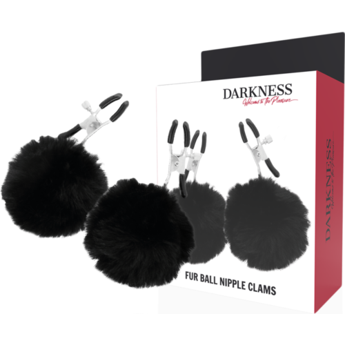 Pinças para Pezones DARKNESS com Pompons e Ajustes de Tensão