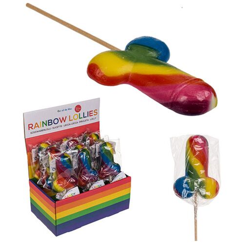 Piruleta Arcoiris Out Of The Blue com forma de pénis