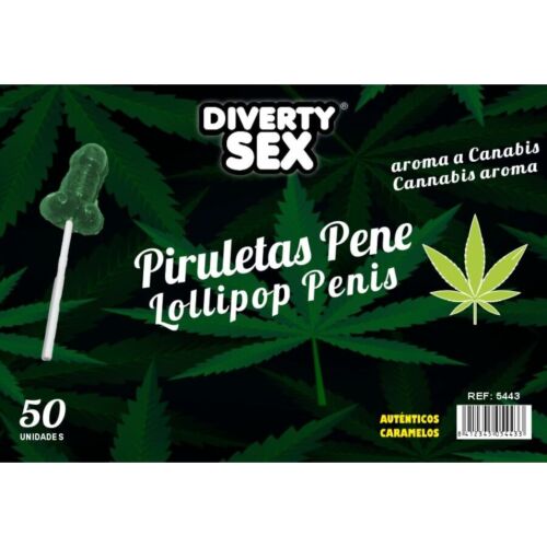 Golosinas Divertidas Diablo Goloso 50 Piruletas com Aroma a Cannabis