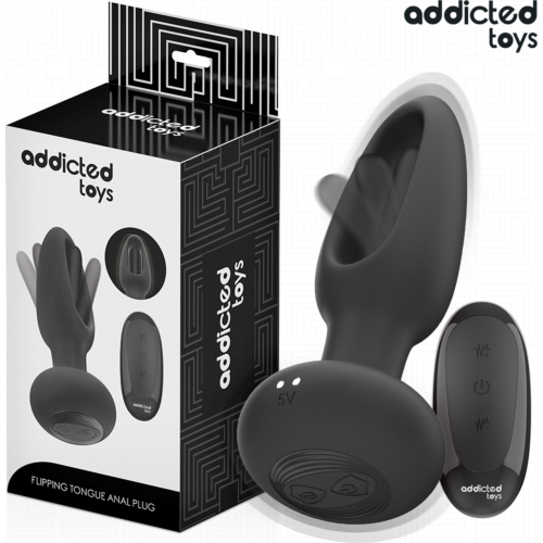Plug Anal Addicted Toys com Língua Vibradora e Controle Remoto