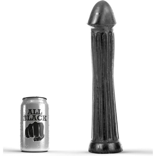 Plug Anal ALL BLACK 31 CM com Tacto Suave e Surcos Profundos