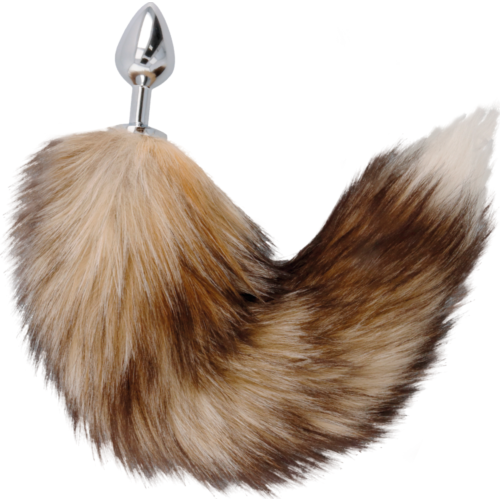 Plug Anal BDSM DARKNESS TAIL BUTT PLUG SILVER com Cauda Peluda