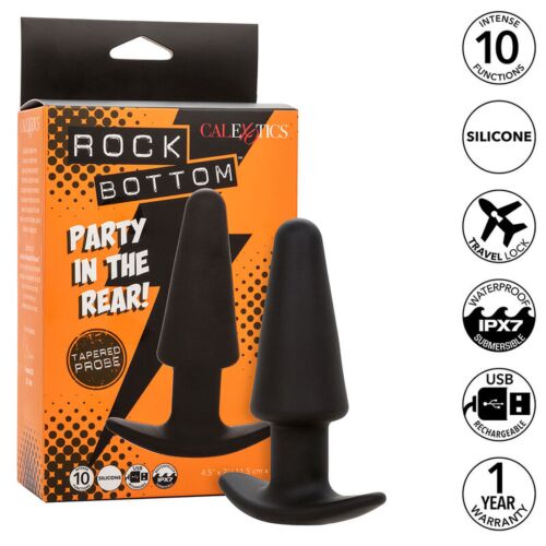 Plug Anal CALEXOTICS Rock Bottom Cónico com 10 Vibrações
