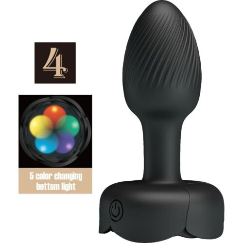 Plug Anal Pretty Love Olman com Luz LED e 10 Modos de Vibração