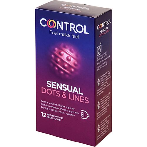 Preservativos Control Sensual Dots & Lines com Estimulação Extra