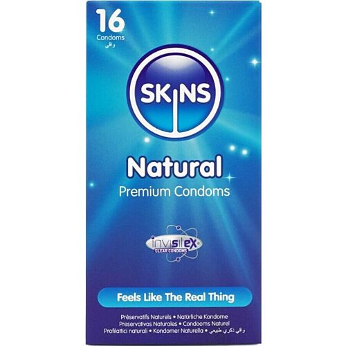 Preservativos Skins Natural Pack 16 com Infusão de Baunilha