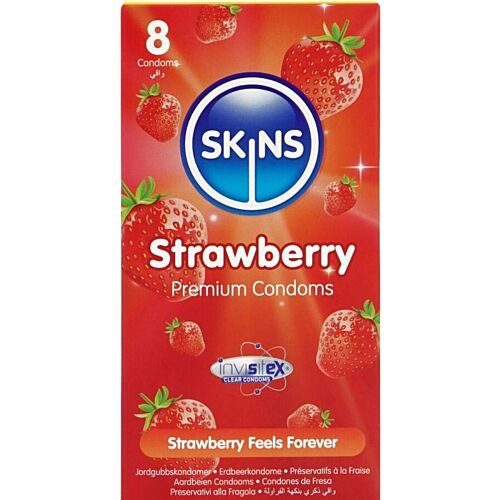 Preservativos Skins Sabor Fresa Pack 8