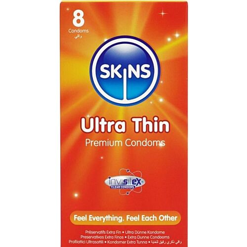 Preservativos Skins Ultra Finos 8-Pack - Sensibilidade Aumentada