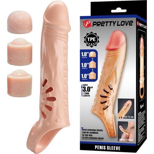 Funda para Pene Pretty Love Male com Extensores Desmontáveis