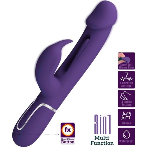 Vibrador Rabbit Pretty Love Kampas com língua oscilante