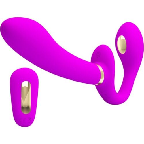 Vibrador Doble Strap-On Pretty Love Thunderbird com Controle Remoto