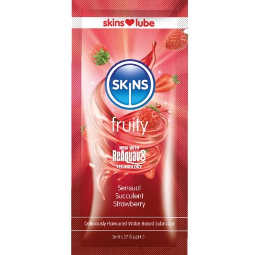 Lubrificante Skins Morango Monodose 5 ml com sabor autêntico