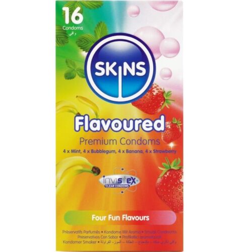 Preservativos Sabores SKINS Pack 16 - Diversão à mesa