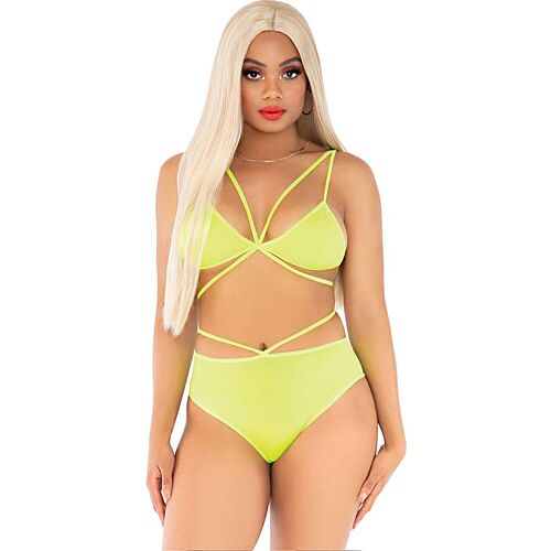 Conjunto de Lingerie Leg Avenue Top e Bragas com Tirantes