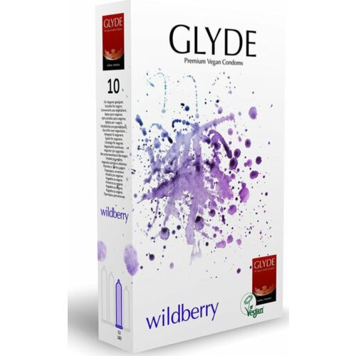 Preservativos Glyde Ultra Wildberry 10 unidades sabor mora