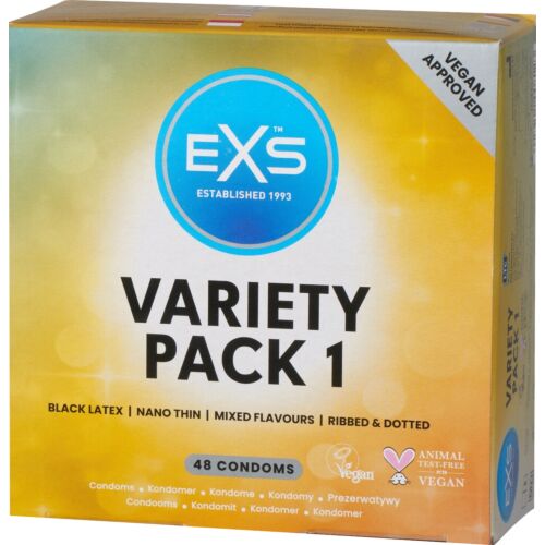 Preservativos Exs Variety Pack 1 com diferentes texturas e sabores