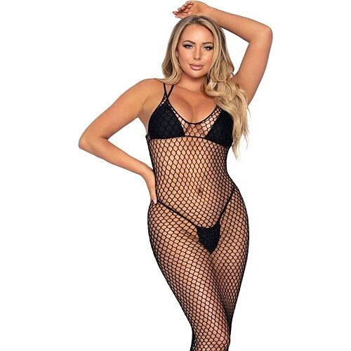 Lingerie Picante Leg Avenue Maxi Vestido de Rede Trançada