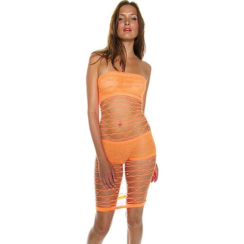 VESTIDO RED LYCRA C/HOTPANTS NARANJA
