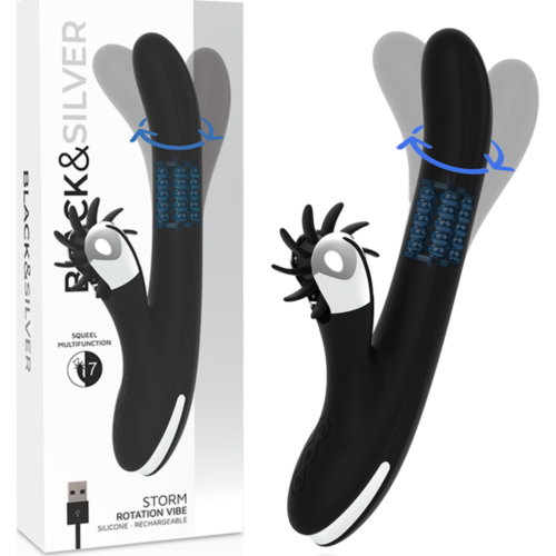 Vibrador de Rotação BLACK&SILVER Bunny Storm