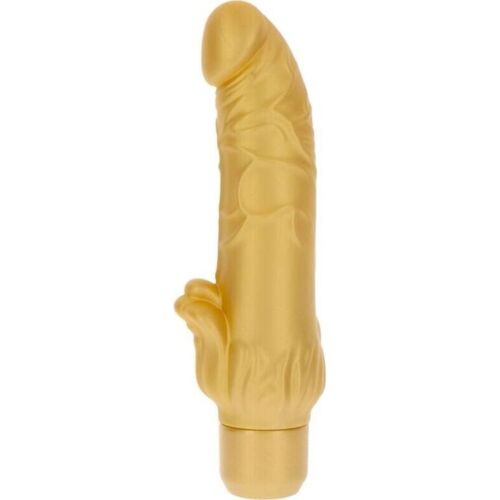 Vibrador realístico GET REAL Gold Dicker Stim com estimulador clitoriano