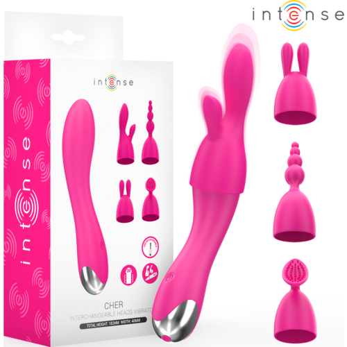 Vibrador Rabbit Intense Cher com cabeçais intercambiáveis