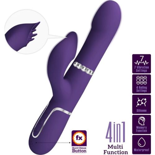 Vibrador Rabbit Pretty Love Zalin com perlas 4 em 1