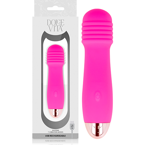 Vibrador WAND Dolce Vita Three Rosa com 7 Modos