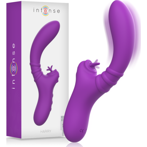 Vibrador Rabbit Intense Fun Harry com língua flexível
