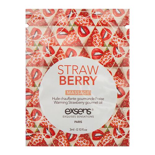 Óleo de Massagem Exsens Warming Gourmet com Sabor a Fresa