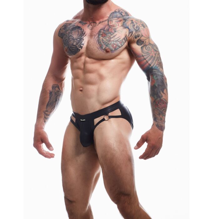 Braga C4M Dungeon Black Leatherette Jockstrap - Design moderno e sensual Braga C4M Dungeon Black Leatherette Jockstrap - Design moderno e sensual