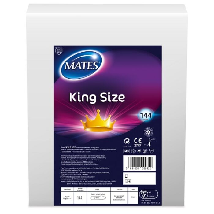 Preservativo Mates King Size Confortável e Lubrificado Preservativo Mates King Size Confortável e Lubrificado