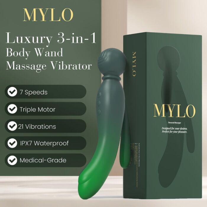 Vibrador MYLO 3-in-1 Body Wand Massager Vibrador MYLO 3-in-1 Body Wand Massager