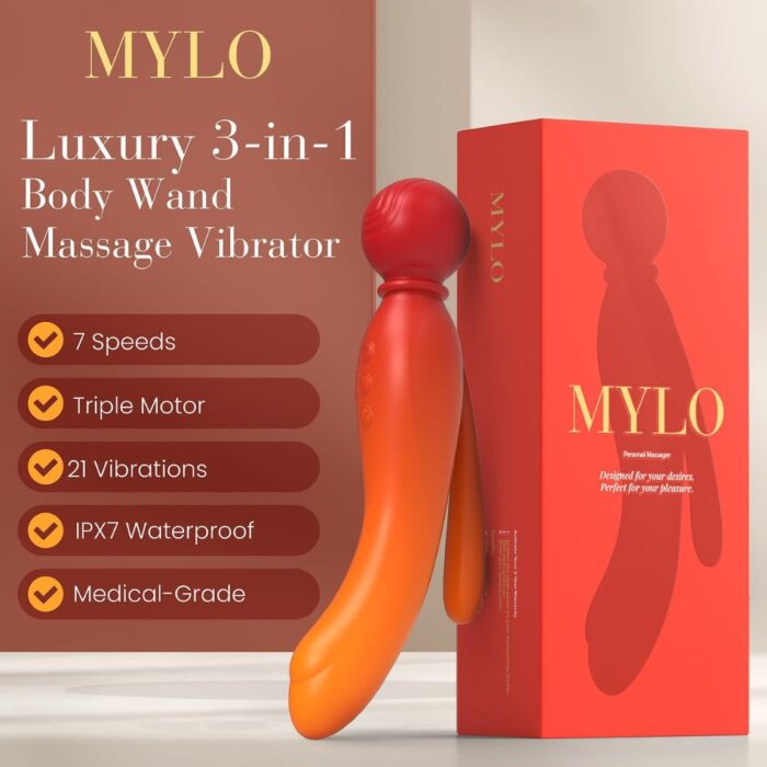 Vibrador MYLO 3-in-1 Body Wand Massager Vibrador MYLO 3-in-1 Body Wand Massager