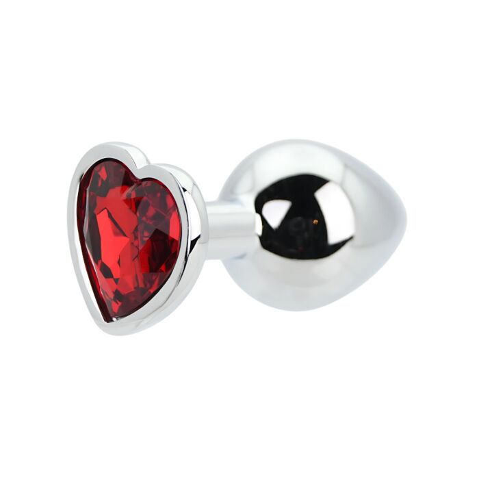 Plug Anal Toosh Heart Shaped Silver com Pedra Vermelha Plug Anal Toosh Heart Shaped Silver com Pedra Vermelha