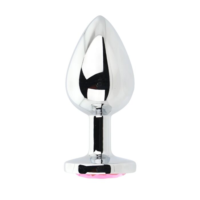 Butt Plug Toosh Metal Large com Pedra Decorativa Rosa Butt Plug Toosh Metal Large com Pedra Decorativa Rosa