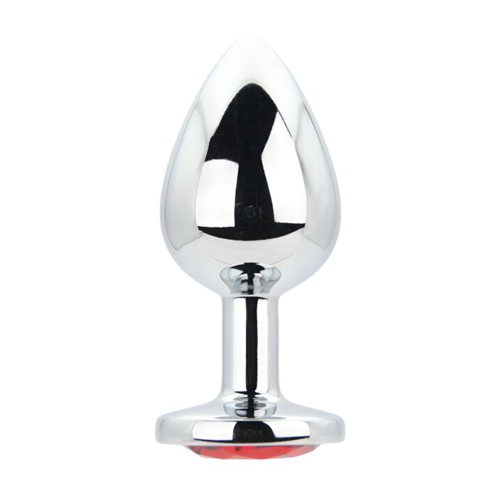 Butt Plug Toosh Silver Metal com Pedra Vermelha Butt Plug Toosh Silver Metal com Pedra Vermelha