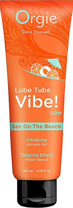 Gel íntimo Orgie LUBE TUBE VIBE SEX ON THE BEACH 100ml com vibração.