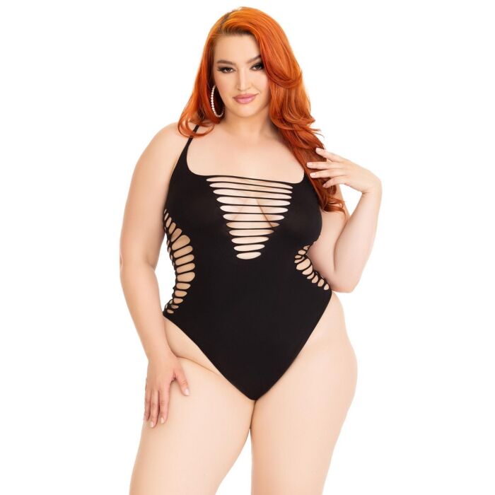 Bodysuit Leg Avenue Shredded Thong Plus Size Bodysuit Leg Avenue Shredded Thong Plus Size
