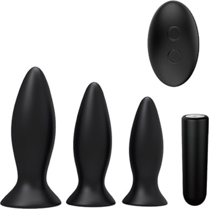 Pack de Plugs Anais S Pleasures Triplicity Black com Balita Vibradora Pack de Plugs Anais S Pleasures Triplicity Black com Balita Vibradora