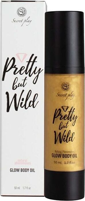 Óleo Corporal Iluminador com Feromonas 50ml | Óleo Corporal Pretty but Wild Glow com Vitamina E. Brilhe com sedução e beleza!