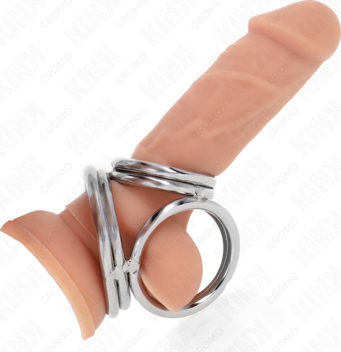 Anel Peniano KINK Triple Metal com Pinças Anel Peniano KINK Triple Metal com Pinças