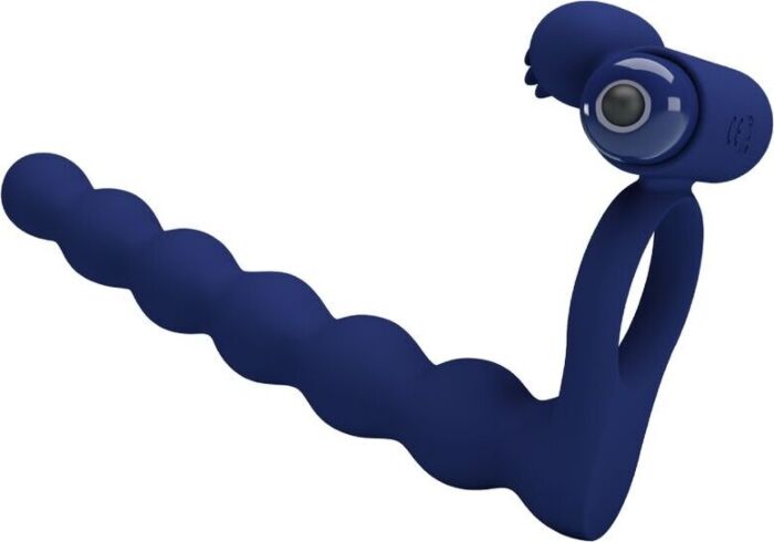 Anel Vibrador Pretty Love Ajmal Azul com Plug Anel Vibrador Pretty Love Ajmal Azul com Plug