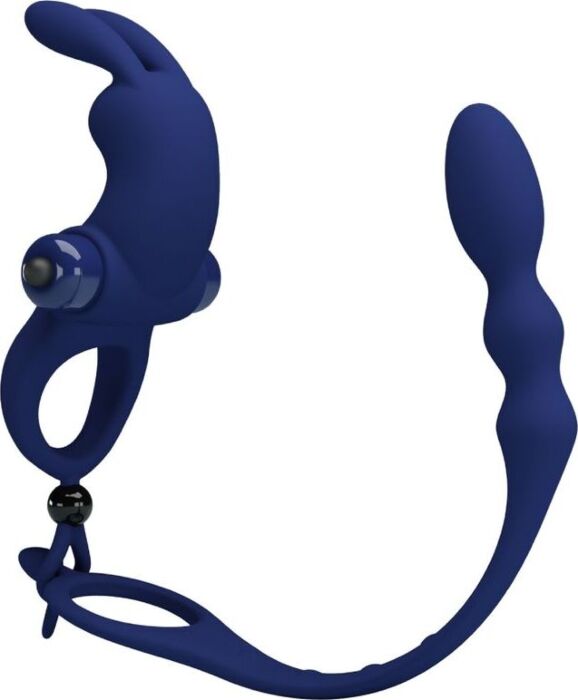 Anel Vibrador Pretty Love Ayad Com Plug Azul Anel Vibrador Pretty Love Ayad Com Plug Azul